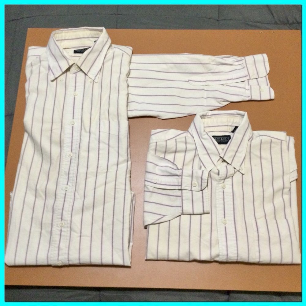 2 Vtg Hvy Cotton Shirts, sz 16.5/33